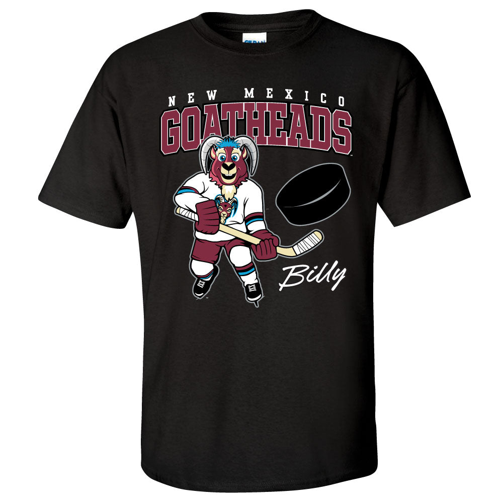Goatheads Mascot Slapshot Youth Shirt - Black